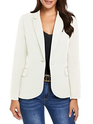 One Button Blazer with Pockets