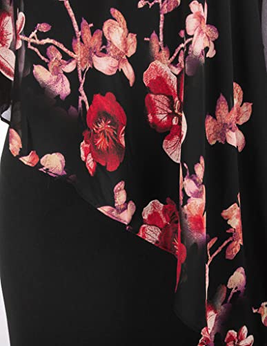 Cape Chiffon Cocktail Dress