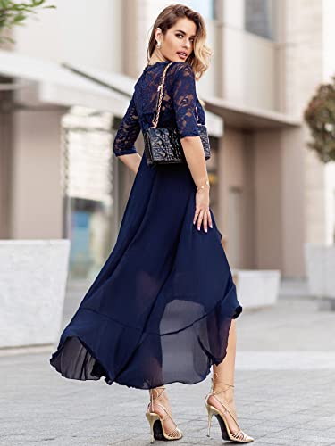 Elegant Floral Lace Maxi Dress