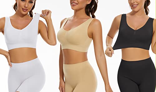 3-Pack Seamless Sports Bra with Removable Pads