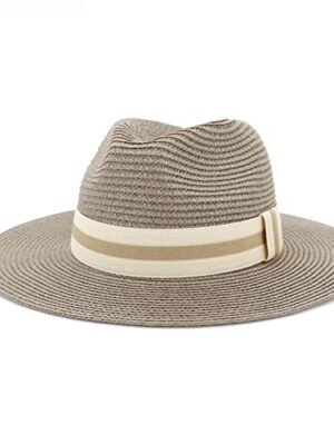 Panama Straw Hat with Striped Band