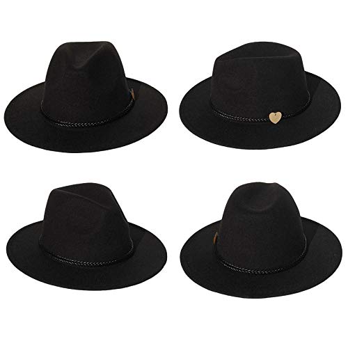 Wide Brim Fedora Hat - Felt Panama Cap