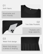 Short Sleeve Pleated Casual Dress