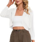 Summer 3/4 Sleeve Lightweight Cropped Cardigan