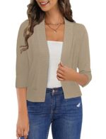 3/4 Sleeve Cropped Cardigan Shrug
