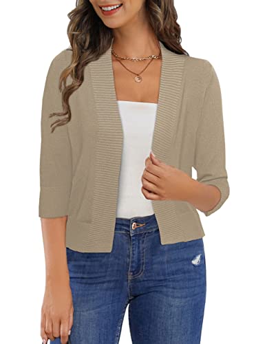 3/4 Sleeve Cropped Cardigan Shrug