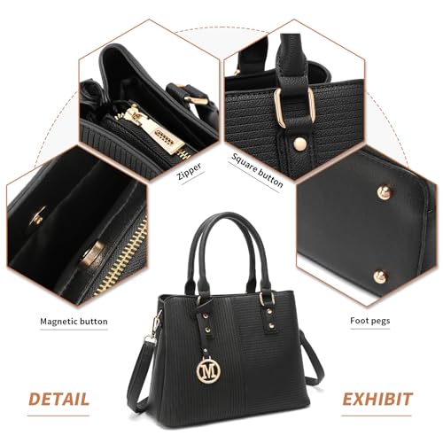 PU Leather Top Handle Handbag, 25 cm