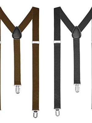 Adjustable Heavy Duty Y Back Suspenders Black