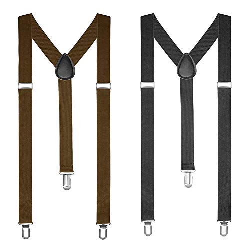 Adjustable Heavy Duty Y Back Suspenders Black