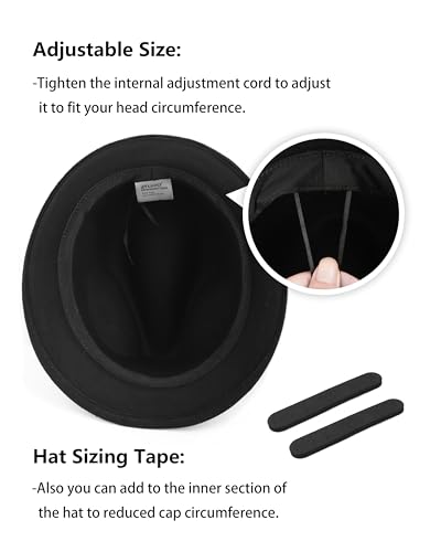 Felt Trilby Fedora, Large Short Brim Hat