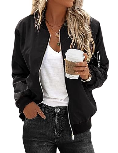 Quilted Bomber Jacket, Black, Size L