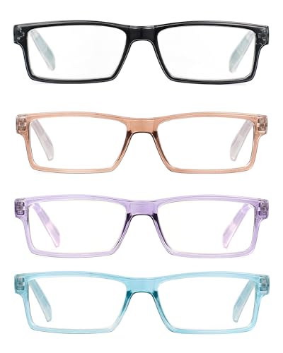 4 Pack Fashion Spring Hinge Reading Glasses