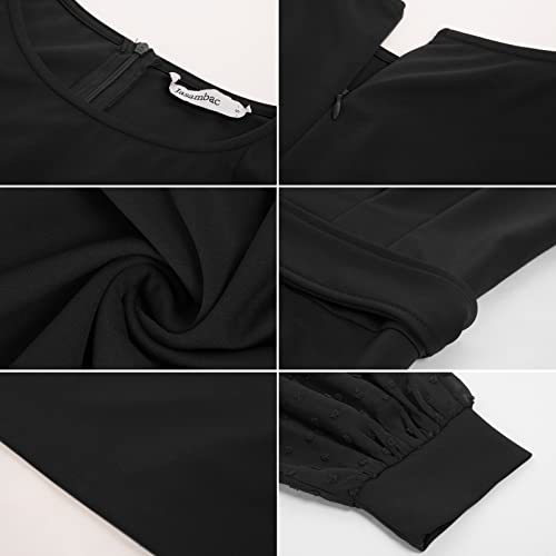 Bodycon Dress with Belt, Swiss Dot Sleeves