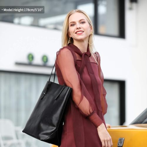 Kattee Vintage Women Leather Tote Bag, Large & Stylish