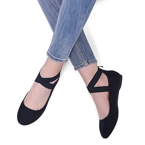 Ballerina Flats with Elastic Straps