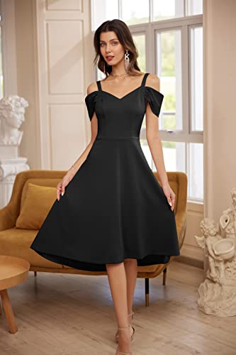 Cold Shoulder V-Neck High-Low Dress