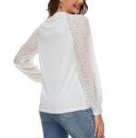 Long-Sleeved Lace Top, Round Neck