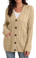 Long Chunky Knit Cardigan with Pockets