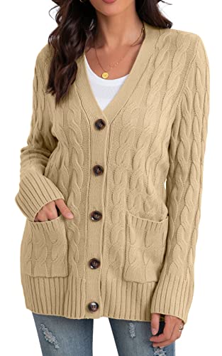 Long Chunky Knit Cardigan with Pockets