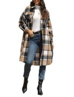 Casual Wool Blend Plaid Shirt Jacket