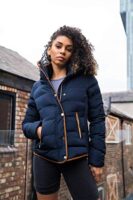 Quilted Winter Puffer Coat with Faux Fur Hood