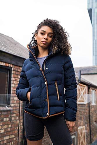 Quilted Winter Puffer Coat with Faux Fur Hood