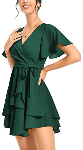 Short Sleeve V-Neck Skater Dress