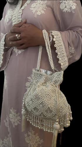 Handmade Potli Bag with Pearls Handle