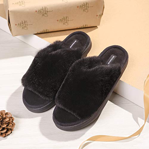 Deluxe Memory Foam Open Toe Slippers