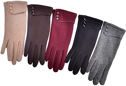 Outrip Women's Winter Touchscreen Gloves (Gray, M)