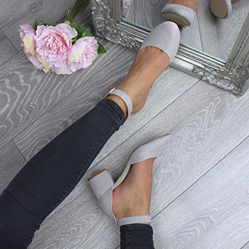 Low block heel ankle strap shoes