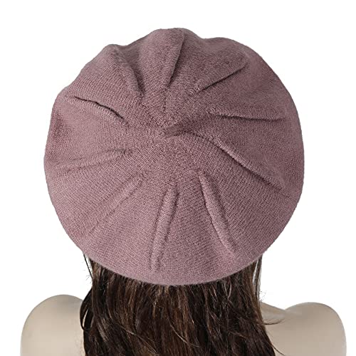 ZLYC Reversible Cashmere Beret for Women and Girls