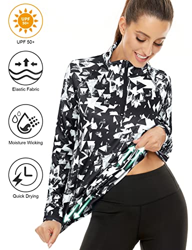 UPF 50+ Long Sleeve 1/4 Zip Workout Top