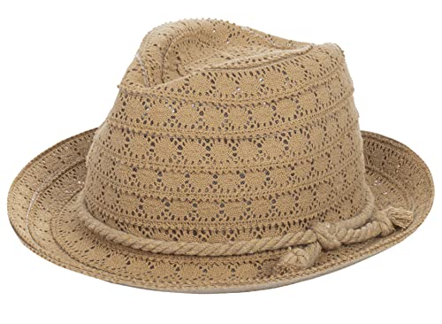 Lace Straw Fedora Hat