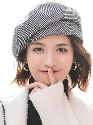 WANYI Vintage Korean Style Women's Winter Beret Hat