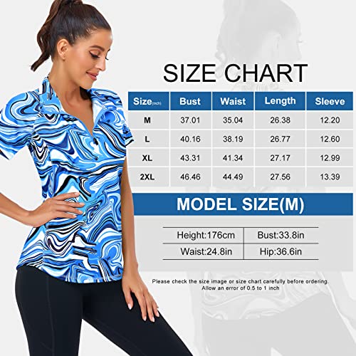 Short Sleeve Polo 1/4 Zip Up Sports Top