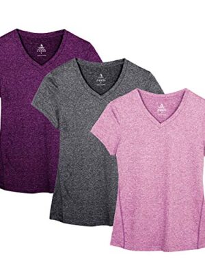 Workout V-Neck Short-Sleeve Tops, 3 Pack