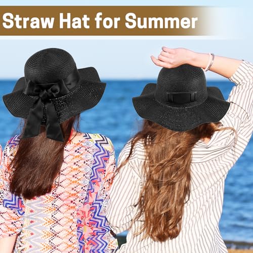 Wide Brim Straw Sun Hat, Foldable