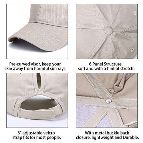 High Ponytail Baseball Caps - Cotton Adjustable