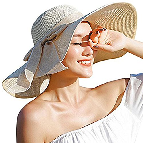 Big Bowknot Foldable Straw Sun Hat