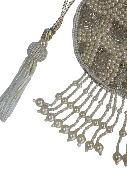 Handmade Potli Bag with Pearls Handle