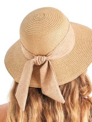 UPF 50+ Wide Brim Straw Sun Hat