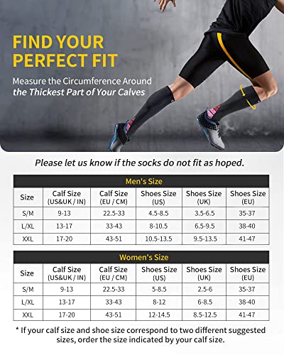 Compression Socks 2 Pairs for Calf & Ankle Support