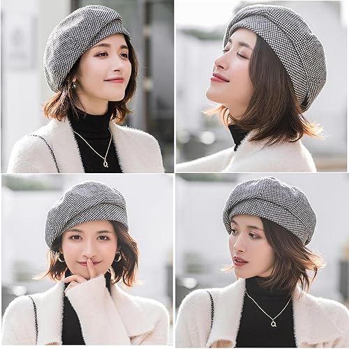 WANYI Vintage Korean Style Women's Winter Beret Hat