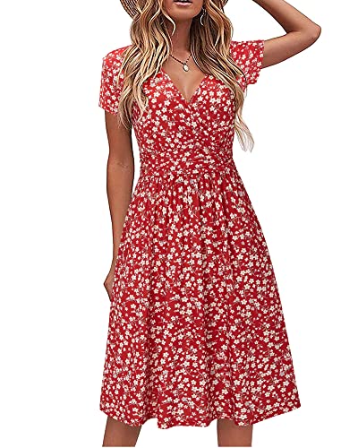 Summer V-Neck Floral Wrap Dress