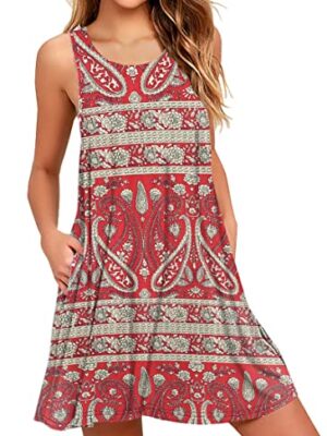Summer Sleeveless Pleated Dress with Pocket