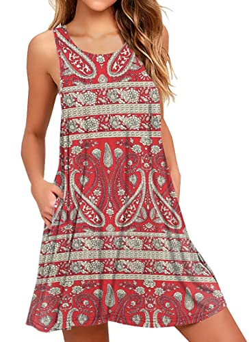 Summer Sleeveless Pleated Dress with Pocket