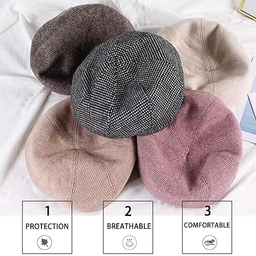 WANYI Vintage Korean Style Women's Winter Beret Hat