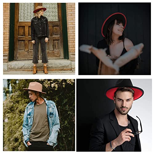 JK Home Classic 1920s Gatsby Fedora, Patchwork Wide Brim