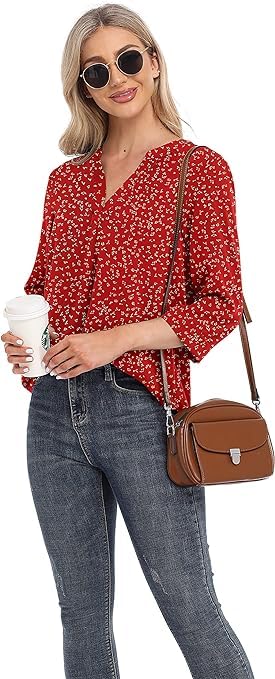 3/4 Sleeve Chiffon Blouse